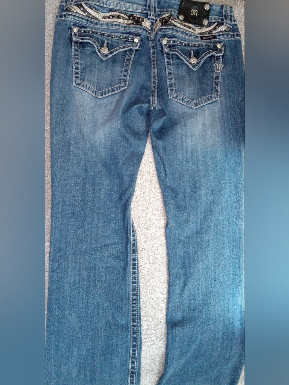 Miss Me Blue Embellished Back Pocket Jeans